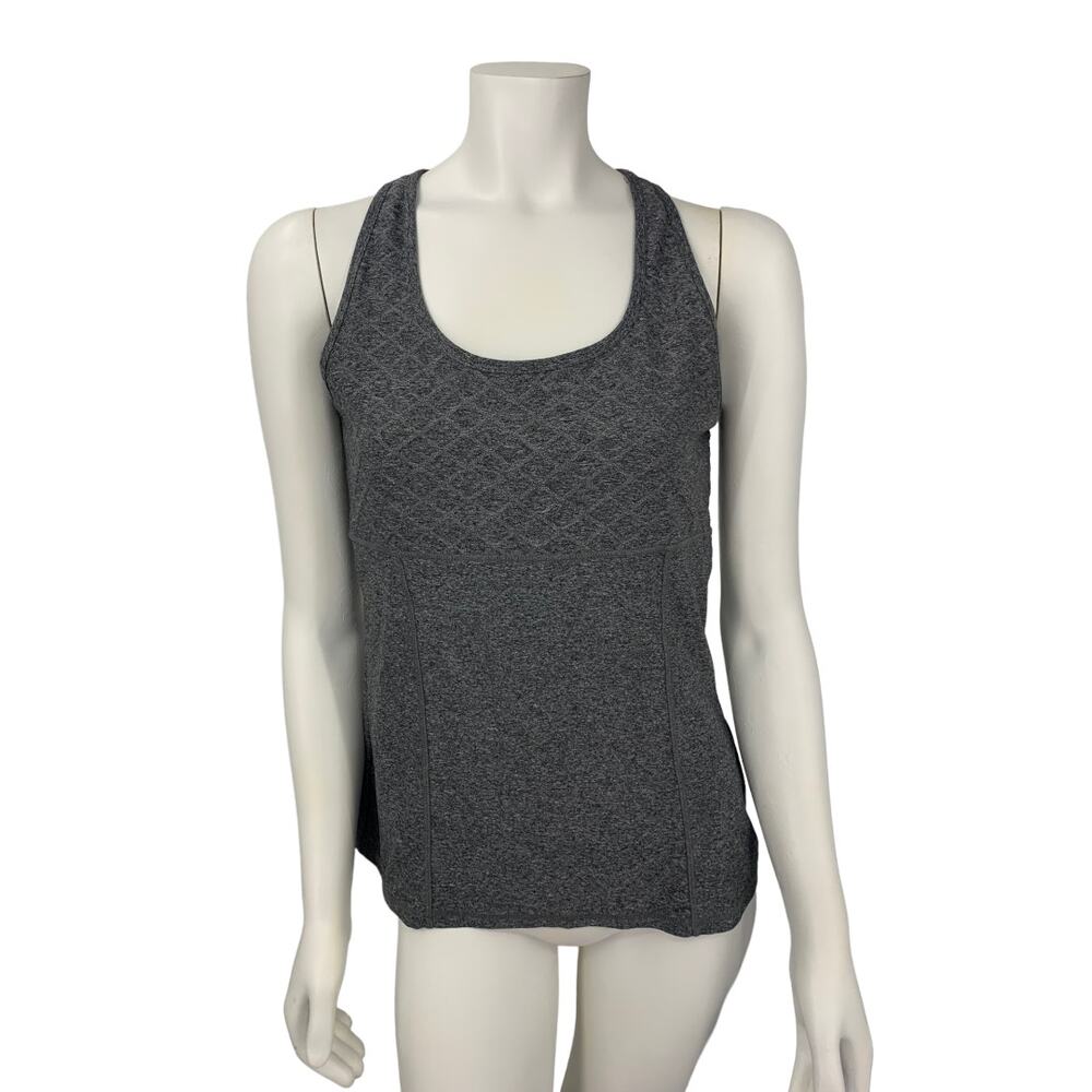gray racer back built in sports bra top large